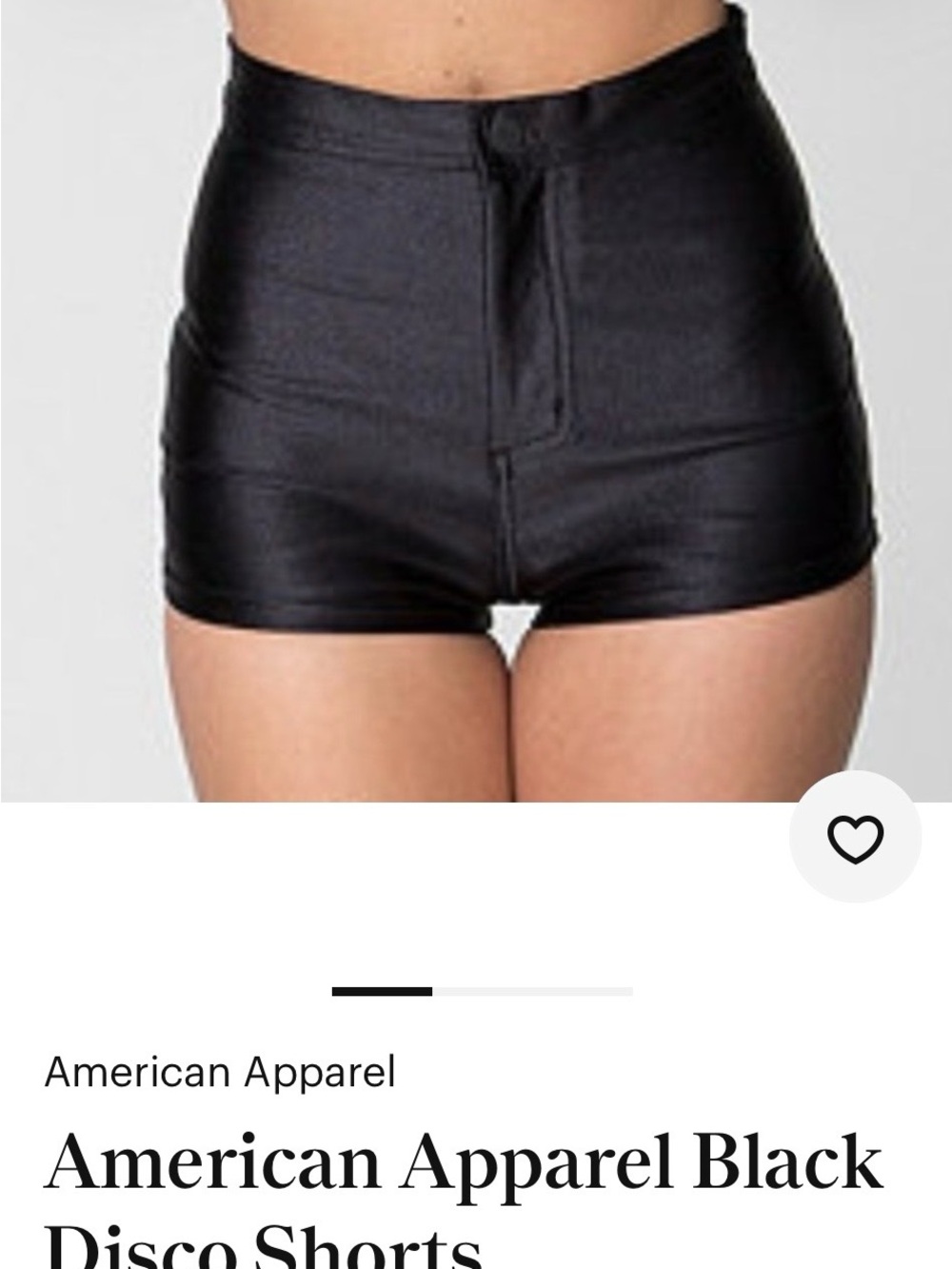 American Apparel Shiny Black High-Waist Shorts